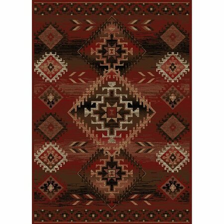 MAYBERRY RUG 5 ft. 3 in. x 7 ft. 3 in. American Destination Phoenix Area Rug, Red AD9450 5X8